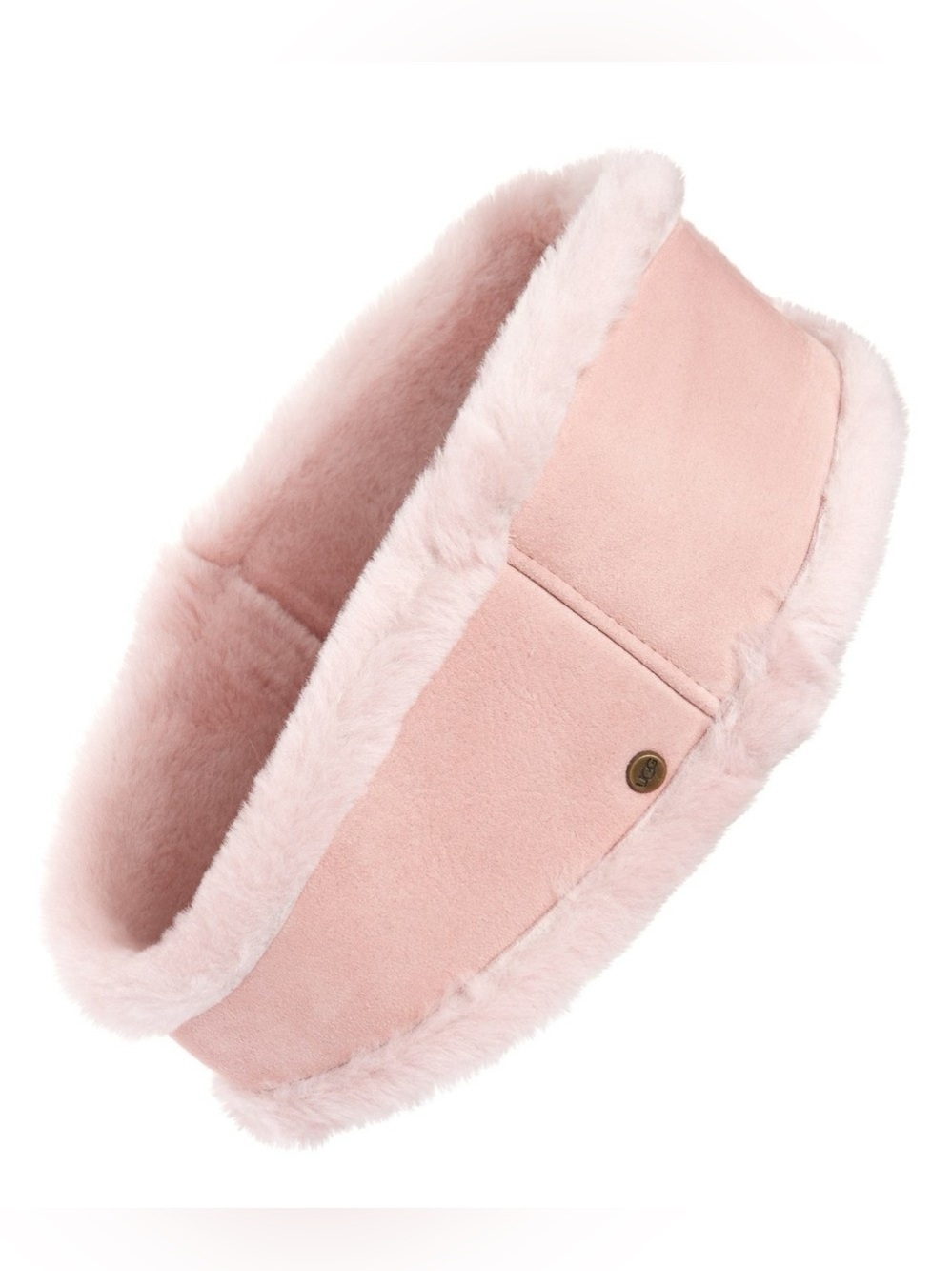 UGG Pink Reversible Genuine Suede Leather & Shearling Headband 
Cozy Pink Faux S